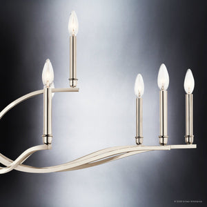 Urban Ambiance - Chandelier - UKC20401 Classic Indoor Chandelier, 27.25''H x 52.75''W x 52.75''Dep, Polished Nickel Finish, Brentwick Collection - 