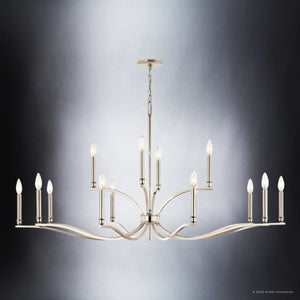 Urban Ambiance - Chandelier - UKC20401 Classic Indoor Chandelier, 27.25''H x 52.75''W x 52.75''Dep, Polished Nickel Finish, Brentwick Collection - 