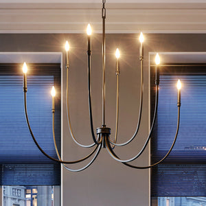 Urban Ambiance - Chandelier - UKC20402 Modern Indoor Chandelier, 43.5''H x 45.25''W x 45.25''Dep, Black Finish, Brentwick Collection - 