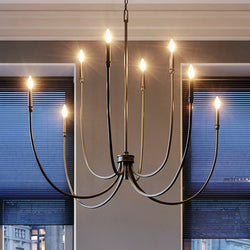Urban Ambiance - Chandelier - UKC20402 Modern Indoor Chandelier, 43.5''H x 45.25''W x 45.25''Dep, Black Finish, Brentwick Collection - 
