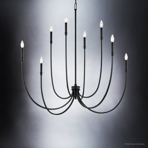 Urban Ambiance - Chandelier - UKC20402 Modern Indoor Chandelier, 43.5''H x 45.25''W x 45.25''Dep, Black Finish, Brentwick Collection - 