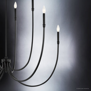 Urban Ambiance - Chandelier - UKC20402 Modern Indoor Chandelier, 43.5''H x 45.25''W x 45.25''Dep, Black Finish, Brentwick Collection - 