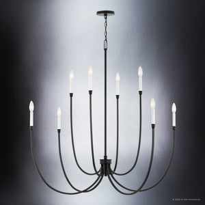 Urban Ambiance - Chandelier - UKC20402 Modern Indoor Chandelier, 43.5''H x 45.25''W x 45.25''Dep, Black Finish, Brentwick Collection - 