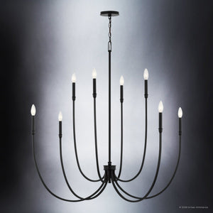 Urban Ambiance - Chandelier - UKC20402 Modern Indoor Chandelier, 43.5''H x 45.25''W x 45.25''Dep, Black Finish, Brentwick Collection - 