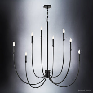 Urban Ambiance - Chandelier - UKC20402 Modern Indoor Chandelier, 43.5''H x 45.25''W x 45.25''Dep, Black Finish, Brentwick Collection - 
