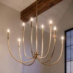 Urban Ambiance - Chandelier - UKC20403 Modern Indoor Chandelier, 43.5''H x 45.25''W x 45.25''Dep, Champagne Bronze Finish, Brentwick Collection - 