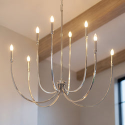 Urban Ambiance - Chandelier - UKC20404 Modern Indoor Chandelier, 43.5''H x 45.25''W x 45.25''Dep, Polished Nickel Finish, Brentwick Collection - 