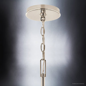 Urban Ambiance - Chandelier - UKC20404 Modern Indoor Chandelier, 43.5''H x 45.25''W x 45.25''Dep, Polished Nickel Finish, Brentwick Collection - 