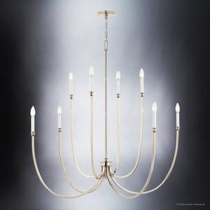 Urban Ambiance - Chandelier - UKC20404 Modern Indoor Chandelier, 43.5''H x 45.25''W x 45.25''Dep, Polished Nickel Finish, Brentwick Collection - 