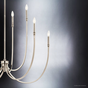 Urban Ambiance - Chandelier - UKC20404 Modern Indoor Chandelier, 43.5''H x 45.25''W x 45.25''Dep, Polished Nickel Finish, Brentwick Collection - 