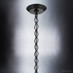 Urban Ambiance - Pendant - UKC20410 Art Deco Indoor Pendant, 10.75''H x 12''W x 12''Dep, Black Finish, Hawthorne Collection - 