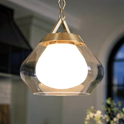 Urban Ambiance - Pendant - UKC20411 Art Deco Indoor Pendant, 10.75''H x 12''W x 12''Dep, Champagne Bronze Finish, Hawthorne Collection - 