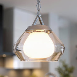 Urban Ambiance - Pendant - UKC20412 Art Deco Indoor Pendant, 10.75''H x 12''W x 12''Dep, Polished Nickel Finish, Hawthorne Collection - 