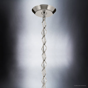 Urban Ambiance - Pendant - UKC20412 Art Deco Indoor Pendant, 10.75''H x 12''W x 12''Dep, Polished Nickel Finish, Hawthorne Collection - 