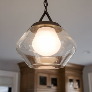 Urban Ambiance - Pendant - UKC20413 Art Deco Indoor Pendant, 16''H x 16.5''W x 16.5''Dep, Black Finish, Hawthorne Collection - 