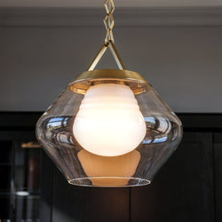 Urban Ambiance - Pendant - UKC20414 Art Deco Indoor Pendant, 16''H x 16.5''W x 16.5''Dep, Champagne Bronze Finish, Hawthorne Collection - 