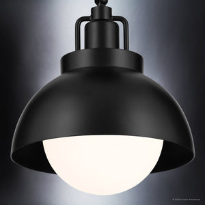 Urban Ambiance - Ceiling Light - UKC20420 Industrial Indoor Ceiling Light, 11.25''H x 8''W x 9.5''Dep, Black Finish, Averleigh Collection - 