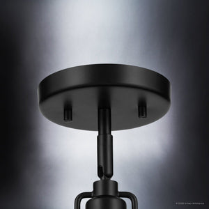 Urban Ambiance - Ceiling Light - UKC20420 Industrial Indoor Ceiling Light, 11.25''H x 8''W x 9.5''Dep, Black Finish, Averleigh Collection - 