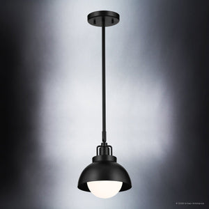 Urban Ambiance - Ceiling Light - UKC20420 Industrial Indoor Ceiling Light, 11.25''H x 8''W x 9.5''Dep, Black Finish, Averleigh Collection - 