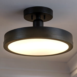 Urban Ambiance - Ceiling Light - UKC20450 Modern Indoor Ceiling Light, 8''H x 14.25''W x 14.25''Dep, Black Finish, Granville Collection - 