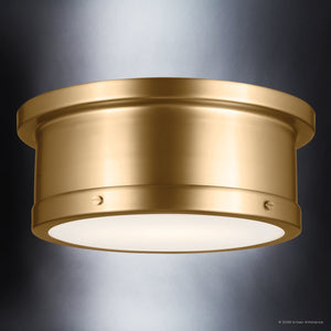 Urban Ambiance - Ceiling Light - UKC20461 Modern Indoor Ceiling Light, 5.75''H x 14.25''W x 14.25''Dep, Brushed Natural Brass Finish, Harrington Collection - 