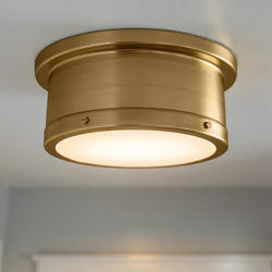 Urban Ambiance - Ceiling Light - UKC20461 Modern Indoor Ceiling Light, 5.75''H x 14.25''W x 14.25''Dep, Brushed Natural Brass Finish, Harrington Collection - 
