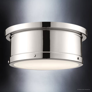 Urban Ambiance - Ceiling Light - UKC20462 Modern Indoor Ceiling Light, 5.75''H x 14.25''W x 14.25''Dep, Polished Nickel Finish, Harrington Collection - 
