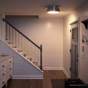 Urban Ambiance - Ceiling Light - UKC20462 Modern Indoor Ceiling Light, 5.75''H x 14.25''W x 14.25''Dep, Polished Nickel Finish, Harrington Collection - 