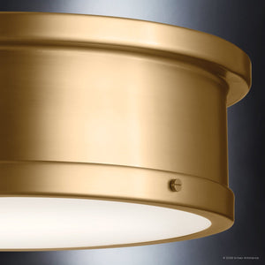 Urban Ambiance - Ceiling Light - UKC20464 Modern Indoor Ceiling Light, 5.75''H x 18''W x 18''Dep, Brushed Natural Brass Finish, Harrington Collection - 