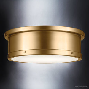 Urban Ambiance - Ceiling Light - UKC20464 Modern Indoor Ceiling Light, 5.75''H x 18''W x 18''Dep, Brushed Natural Brass Finish, Harrington Collection - 
