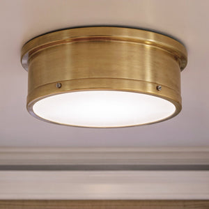 Urban Ambiance - Ceiling Light - UKC20464 Modern Indoor Ceiling Light, 5.75''H x 18''W x 18''Dep, Brushed Natural Brass Finish, Harrington Collection - 