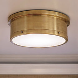 Urban Ambiance - Ceiling Light - UKC20464 Modern Indoor Ceiling Light, 5.75''H x 18''W x 18''Dep, Brushed Natural Brass Finish, Harrington Collection - 
