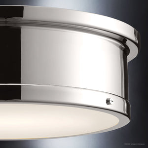 Urban Ambiance - Ceiling Light - UKC20465 Modern Indoor Ceiling Light, 5.75''H x 18''W x 18''Dep, Polished Nickel Finish, Harrington Collection - 