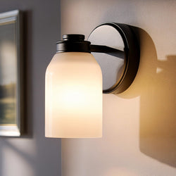 Urban Ambiance - Wall Sconce - UKC20470 Modern Indoor Wall Sconce, 8.25''H x 5''W x 5.5''Dep, Black Finish, Inverly Collection - 
