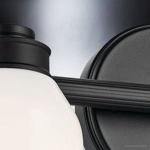 Urban Ambiance - Bath Light - UKC20474 Modern Indoor Bath Light, 9''H x 15''W x 5.5''Dep, Black Finish, Inverly Collection - 