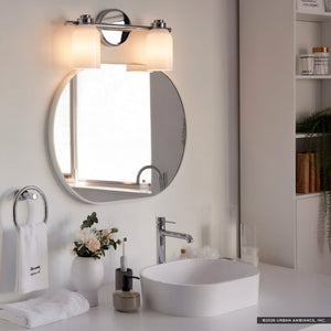 Urban Ambiance - Bath Light - UKC20475 Modern Indoor Bath Light, 9''H x 15''W x 5.5''Dep, Chrome Finish, Inverly Collection - 