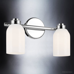 Urban Ambiance - Bath Light - UKC20475 Modern Indoor Bath Light, 9''H x 15''W x 5.5''Dep, Chrome Finish, Inverly Collection - 