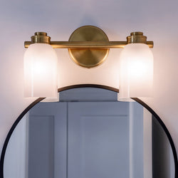 Urban Ambiance - Bath Light - UKC20476 Modern Indoor Bath Light, 9''H x 15''W x 5.5''Dep, Champagne Bronze Finish, Inverly Collection - 
