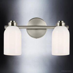 Urban Ambiance - Bath Light - UKC20477 Modern Indoor Bath Light, 9''H x 15''W x 5.5''Dep, Brushed Nickel Finish, Inverly Collection - 