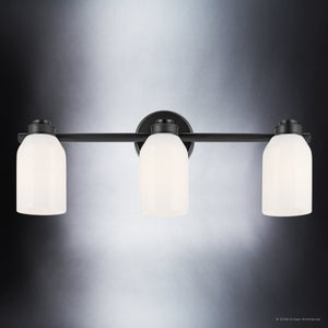Urban Ambiance - Bath Light - UKC20478 Modern Indoor Bath Light, 9''H x 24.25''W x 5.5''Dep, Black Finish, Inverly Collection - 