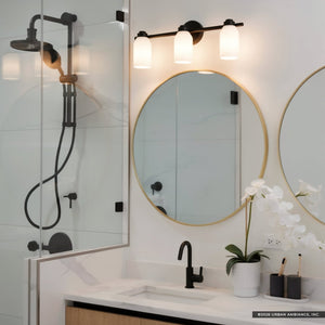 Urban Ambiance - Bath Light - UKC20478 Modern Indoor Bath Light, 9''H x 24.25''W x 5.5''Dep, Black Finish, Inverly Collection - 