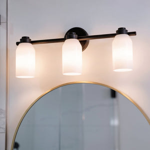 Urban Ambiance - Bath Light - UKC20478 Modern Indoor Bath Light, 9''H x 24.25''W x 5.5''Dep, Black Finish, Inverly Collection - 