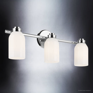 Urban Ambiance - Bath Light - UKC20479 Modern Indoor Bath Light, 9''H x 24.25''W x 5.5''Dep, Chrome Finish, Inverly Collection - 