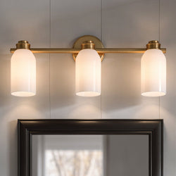Urban Ambiance - Bath Light - UKC20480 Modern Indoor Bath Light, 9''H x 24.25''W x 5.5''Dep, Champagne Bronze Finish, Inverly Collection - 
