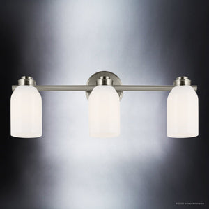 Urban Ambiance - Bath Light - UKC20481 Modern Indoor Bath Light, 9''H x 24.25''W x 5.5''Dep, Brushed Nickel Finish, Inverly Collection - 