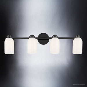 Urban Ambiance - Bath Light - UKC20482 Modern Indoor Bath Light, 9''H x 32''W x 5.5''Dep, Black Finish, Inverly Collection - 