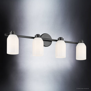 Urban Ambiance - Bath Light - UKC20482 Modern Indoor Bath Light, 9''H x 32''W x 5.5''Dep, Black Finish, Inverly Collection - 