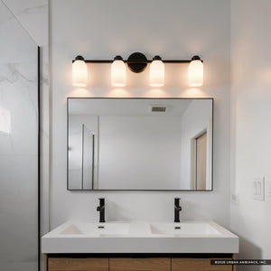 Urban Ambiance - Bath Light - UKC20482 Modern Indoor Bath Light, 9''H x 32''W x 5.5''Dep, Black Finish, Inverly Collection - 