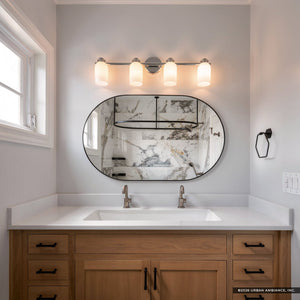 Urban Ambiance - Bath Light - UKC20483 Modern Indoor Bath Light, 9''H x 32''W x 5.5''Dep, Chrome Finish, Inverly Collection - 