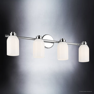 Urban Ambiance - Bath Light - UKC20483 Modern Indoor Bath Light, 9''H x 32''W x 5.5''Dep, Chrome Finish, Inverly Collection - 